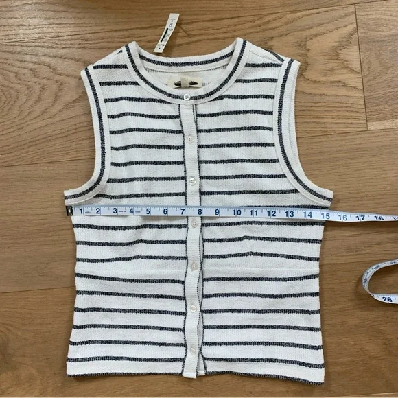 New Madewell Dark Gray and White Striped Button Down Shirt XS - Picture 6 of 11